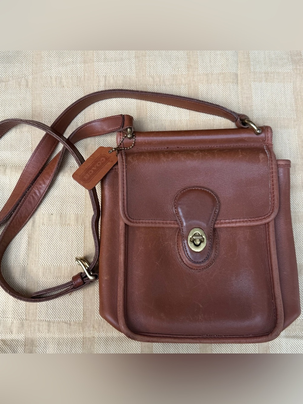 COACH Vintage British Tan MURPHY Small Willis Shoulder Crossbody Bag USA 9930